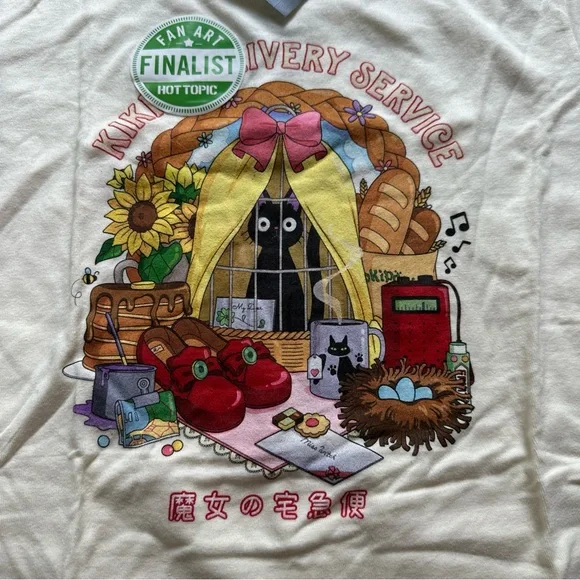 NEW Hot Topic Kiki's Delivery Service Fan Art Finalist Graphic Tee Size M - Picture 4 of 8